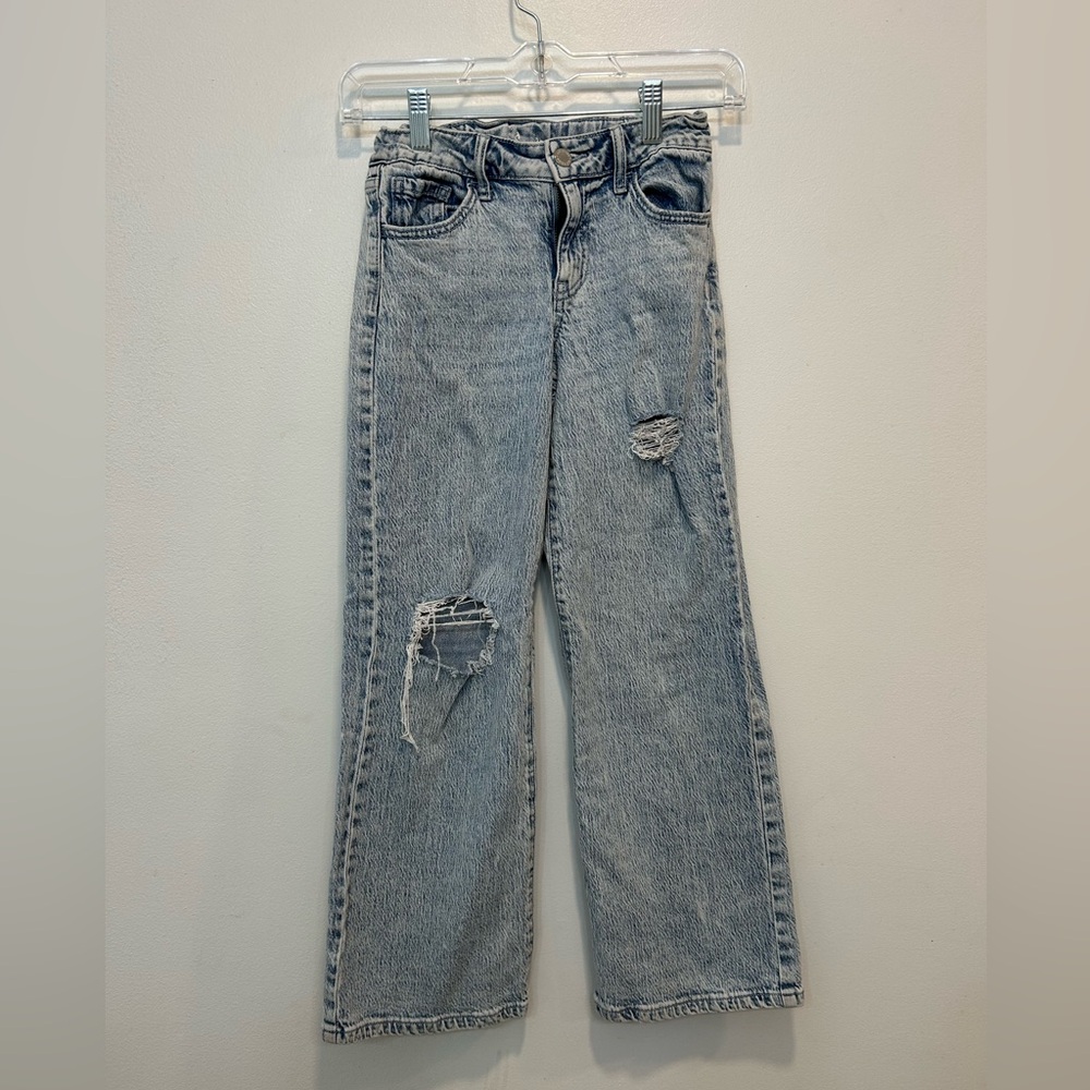 Classic Blue Distressed Girls Jeans